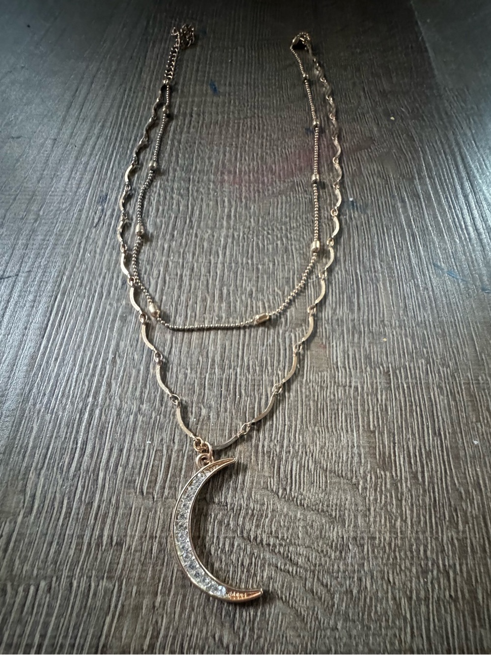 Gold Crescent Moon Layered Necklace - Women Jewelry